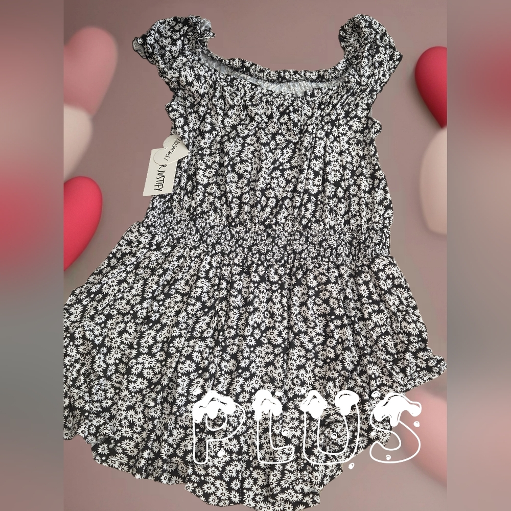 New Romper Dress floral peasant  women plus 3X